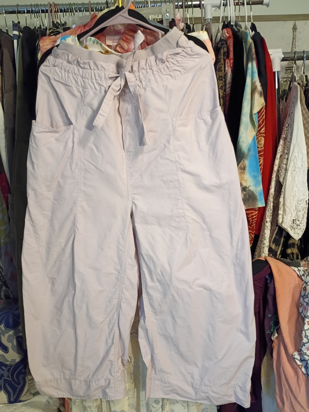 Free People Lavender Drawstring Wide Leg Pants